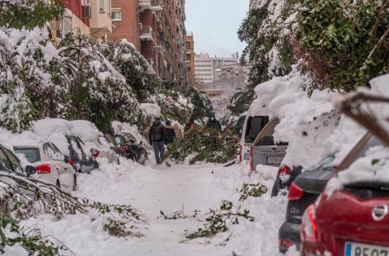 Madrid,Spain.,January,9,,2021.,Historic,Great,Snowfall,In,Madrid