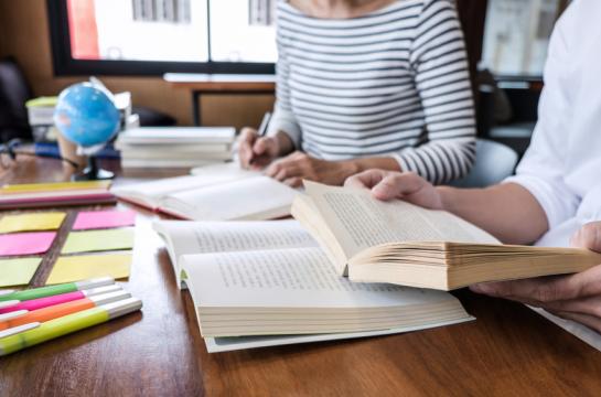 Education,,Teaching,,Learning,Concept.,Two,High,School,Students,Or,Classmates