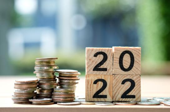 2022,New,Year,Business,And,Saving,Money,Concept.,Coins,Stack